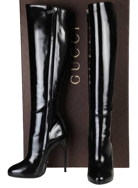 gucci platform knee high boots|gucci print thigh high boots.